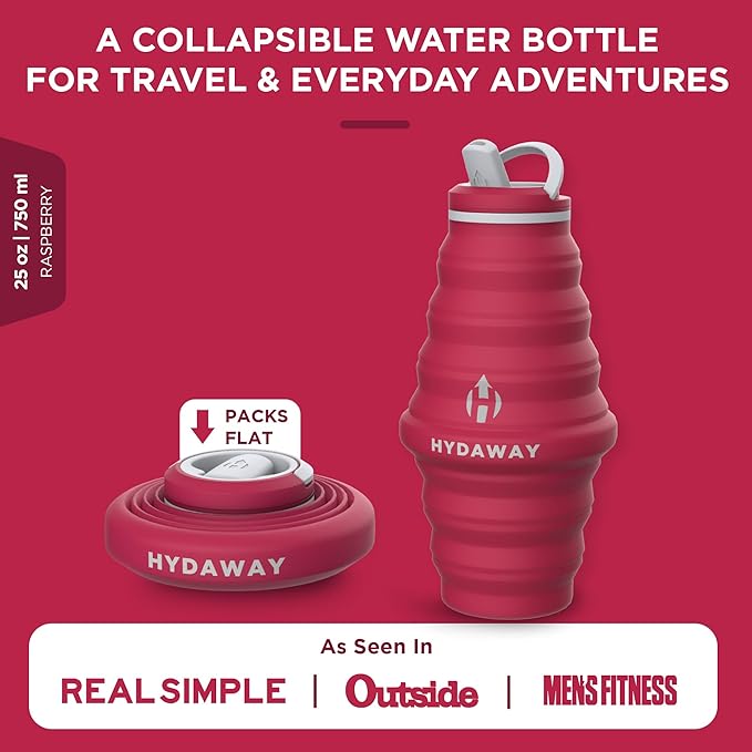 HYDAWAY 25oz Collapsible Water Bottle - BPA-Free, Leakproof, Lightweight, and Space-Saving - Perfect for Hiking, Travel, and All-Day Hydration