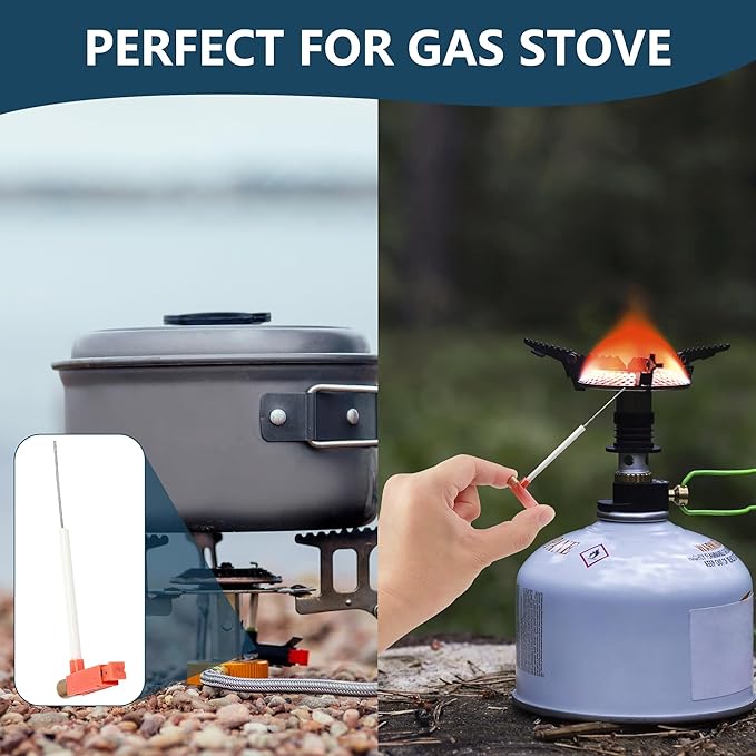 Piezo Ignitor Piezo Spark Ignition Kit Electrode lgniter and Brass Jet Nozzle Misting Nozzle LPG Gas Orifice Pipe Replacement for Camping & Backpacking Stove Burner Heater （4 Pack)