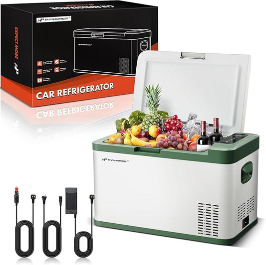 A-Premium 12 Volt Refrigerator 28QT/26.1L Portable Car Fridge Cooler, -4°F~68°F Portable Freezer Fast Cooling with 12/24V DC & 110/240V AC for Camping RV Roadtrips Truck Outdoor and Home Party Use