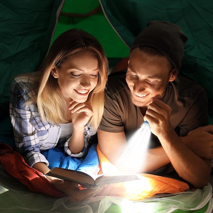 Treela 36 Pcs Hand Crank Flashlights Operation Christmas Items Bulk Squeeze Flashlight No Battery Required Torchlight 3 Powered Charging for Emergency(Blue)