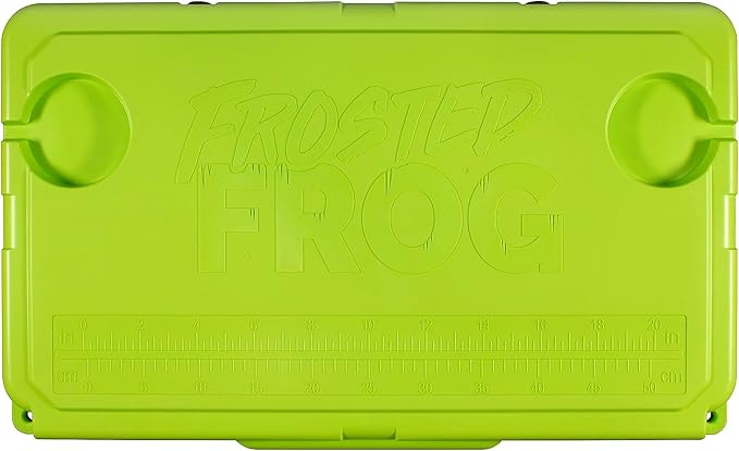 Made in USA Frosted Frog Hyper-Light 54 Quart Hard Cooler Insulated Portable Ice Chest Box for Beach, Beverages, Camping, Fishing, Boat, Barbecue, 30% Lighter Than Rotomolded Coolers