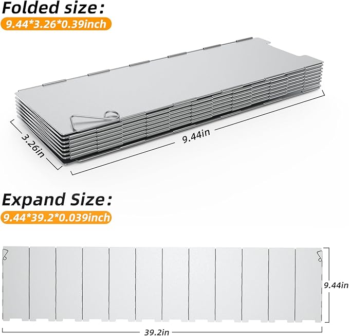 Camping Stove Windscreen 12 Plates Ultralight Folding Camp Stove Windscreen Portable Camping Stove Windshield for Use with Alcohol Stoves and Other Backpacking Stoves Butane Stoves