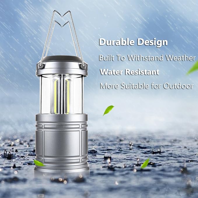 2 Pack Camping Lantern 500 Lumens Collapsible Portable LED Lantern for Emergency, Hurricane, Storms, Outage