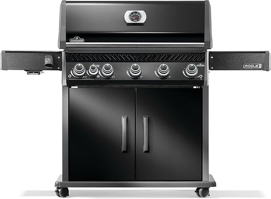 Napoleon Rogue PRO 625 Natural Gas Grill with Infrared Side Burner, Black, Durable 6-Burner Cooking Power