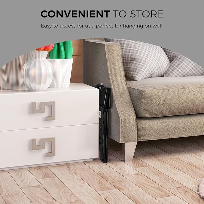 ACKO Folding Step Stool 13 inch Height Premium Heavy Duty Foldable Step Stools for Adults and Kids, Kitchen Plastic Small Collapsible Stepping Stool Hold Up to 300 LB Dot Black (1 Pack)