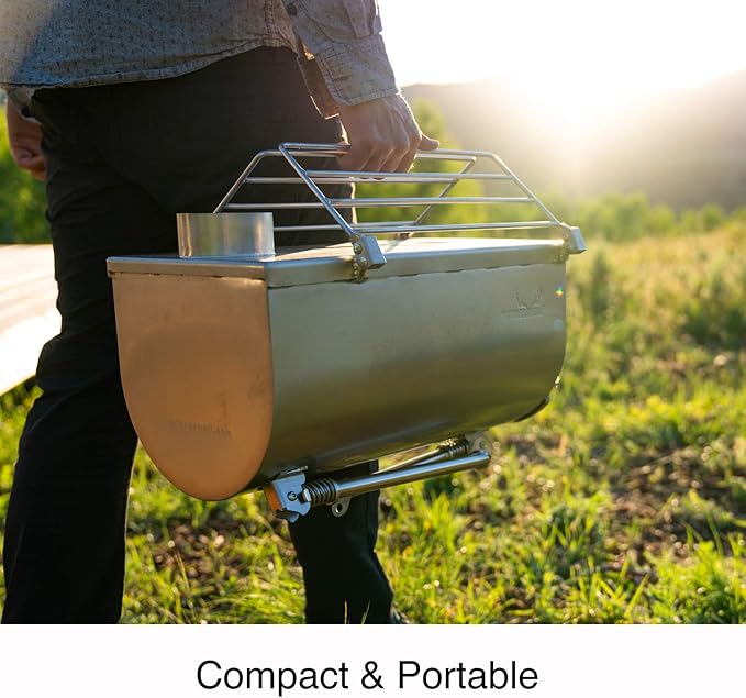 Winnerwell Woodlander Large Tent Stove | Portable Wood Burning Stove for Tents, Shelters, and Camping | 1500 Cubic Inch Firebox | Precision Stainless Steel Construction | Includes Chimney Pipe