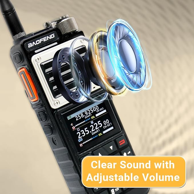 BAOFENG UV-25 PRO 10W Heavy Duty Radio Handheld Tri Band Baofeng Waterproof Radio Tri Band Ham Radios 999CH 5200MAh BatteryType-C Charging UHF VHF MW FM Air NOAA Multi-Band Receiver (Black)