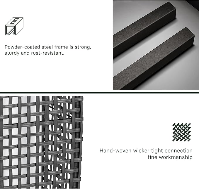 Grand patio Outdoor Floor Lamp Solar Powered Lantern Water-Resistant Wicker Deck Light for Garden or Porch - Medium Fuji, Silver Gray