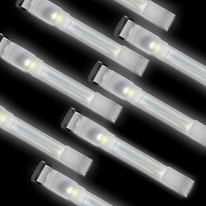 8 Pack LED Bracelets Light Up Wristbands,Glow Flashing Wristbands Glow in The Dark Party Supplies for Party, Festivals, Sports, Camping,Night Events (White)