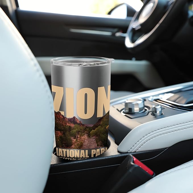 Zion National Park - Retro Hiking & Camping Lover Stainless Steel Insulated Tumbler