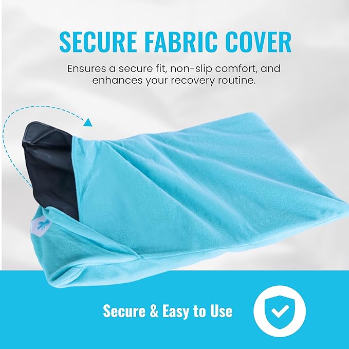 ICEWRAPS Extra Cover ONLY for 12"x21" Clay Ice Pack | Reusable and Washable Soft Fabric Cover for Cold Pack | Fabric Cold Compress Sleeve | 12"x21" Soft Ice Pack Cover | Blue Fabric Cover Only