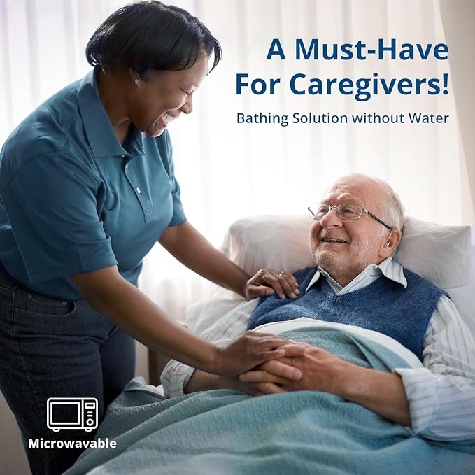 WhyWorry Ultra Thick Bathing Wipes for Adults Rinse Free, Large Body Cleansing Wipes with Aloe for Women, Men & Elderly, 8" x 12" Disposable Shower Washcloths for Gym & Camping, Fresh Scent, 50 Count