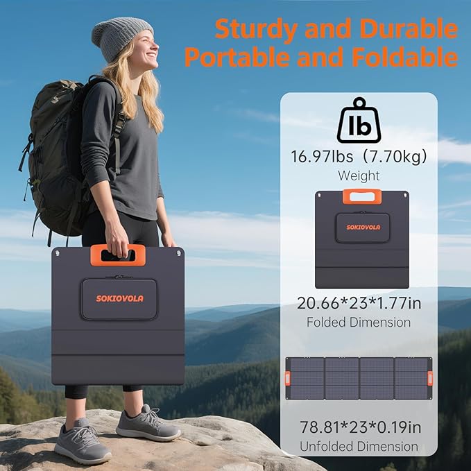 N-Type 16BB 200W Portable Solar Panel for EF/Jackery/Bluetti/Anker Power Station,Solar Panel ETFE USB-A &Type-C IP68 25% High Efficiency for Camping RV Outages Emergencies Home Backuot