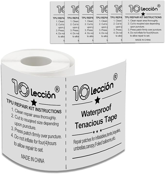 TPU Pool Patch Repair Kit for Air Mattress, Swimming Pool, Bounce House, Tent, Canvas, Canopy, Pool Floats, Tubes Air Bed and Inflatable Toys (3 in x 10 ft)