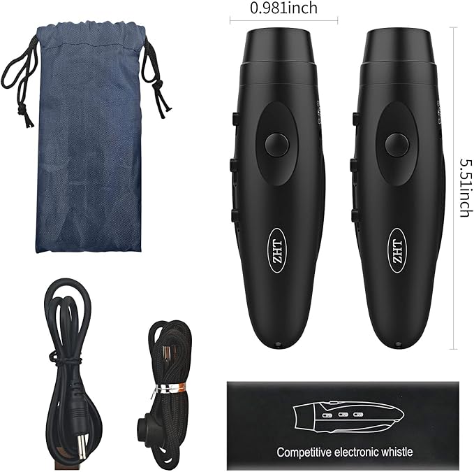 ZHT Electronic Whistles for Referees with USB Charging, 3 Tone High Volume Emergency Whistle for Referee Coaches Teacher, Outdoor Camping Hiking Boating Safety Whistles with Lanyard