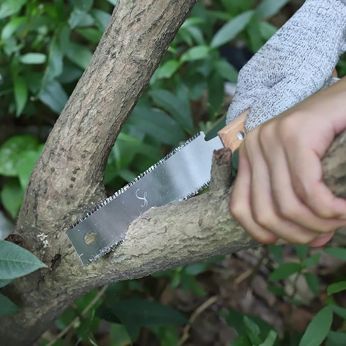 Japanese Hand Saw Woodworking Tools, SS SHOVAN Double Edged 11/17 TPI Flush Cut Saw, Wooden Handle Pull Saw Small Handsaw for Fine Cutting Wood