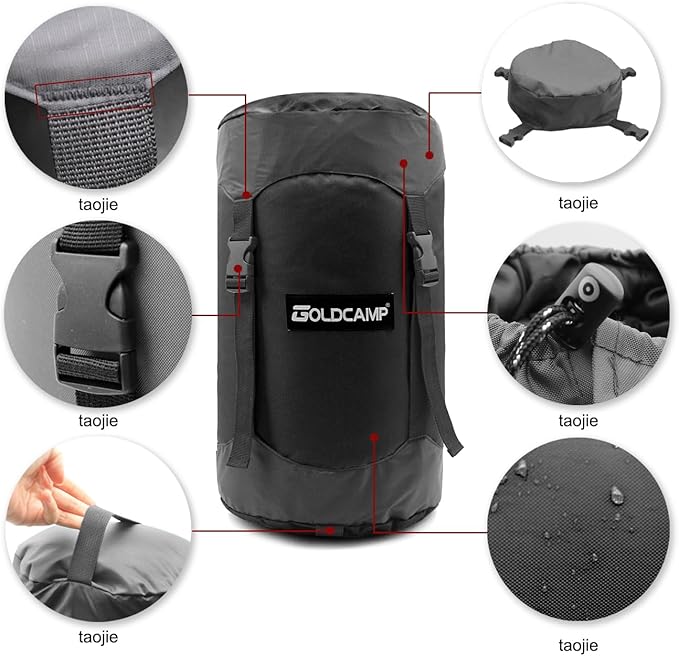 Outdoor Storage Stuff Sacks, Camping Gear Organizer (Black, XL)