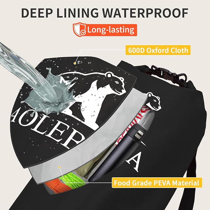 AOLEBA Bear Bag Hanging System Kit, Ultralight Bear Canister for Backpacking, Camping Food Storage Bear Proof Food Storage, 10L Bear Food Bag Survival Bag with Reflective Paracord Rope for Outdoor