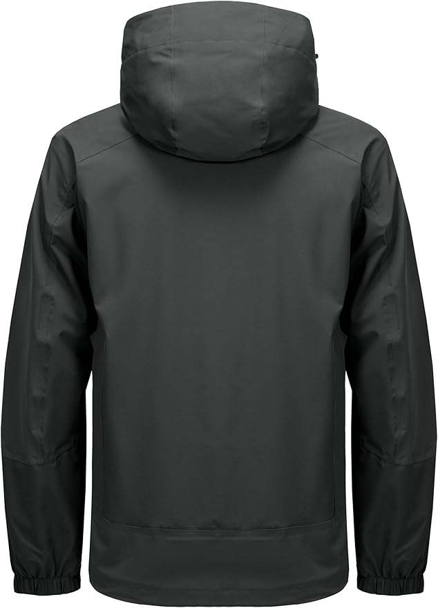 Little Donkey Andy Men's Waterproof Rain Jacket Outdoor Lightweight Hooded Raincoat for Hiking Golf Travel Fishing