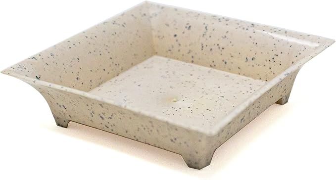 CMJJ 48 Pack Eco-Wheat Tiny Square Serving Tray Mini Appetizer Plates for Parties, Disposable Small Wheat Plastic+PP for all Party Essentials!