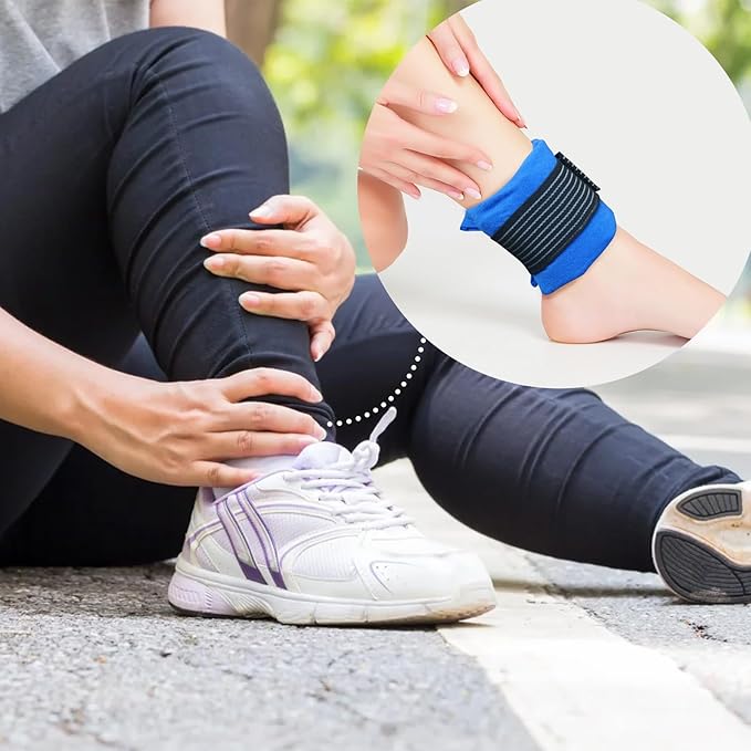 Soft Gel Ice Pack for Injuries Reusable, Flexible Hot Cold Pack for Neck Head Shoulder Knee Ankle Wrist Elbow, Medical Cold Pack for First Aid, Migraines (12'' X 4.7''- 1 Ice Pack & Wrap)