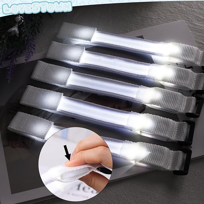 LovesTown 6PCS LED Light Up Bracelets, LED Glow Bracelets Glow in the Dark Wristbands for Concerts Festivals Celebrations Carnivals Raves