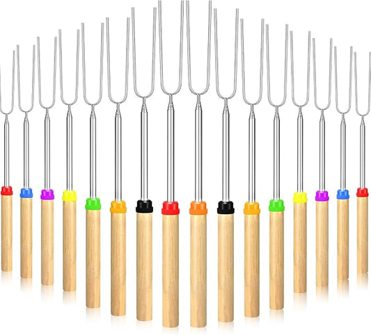 150 Pack 32 Inch Marshmallow Roasting Sticks Bulk, Smores Skewers for Fire Pit Kit, Hot Dog Camping Skewers Accessories Campfire Marshmellow Extendable Forks Bbq Tools Smores Sticks