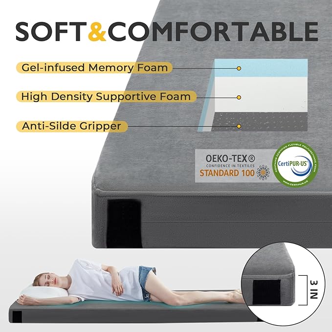 Sleeping Pad for Adults, Comfortable Thick Floor Sleeping Mats for Car Truck Tent with Removable Travel Bag