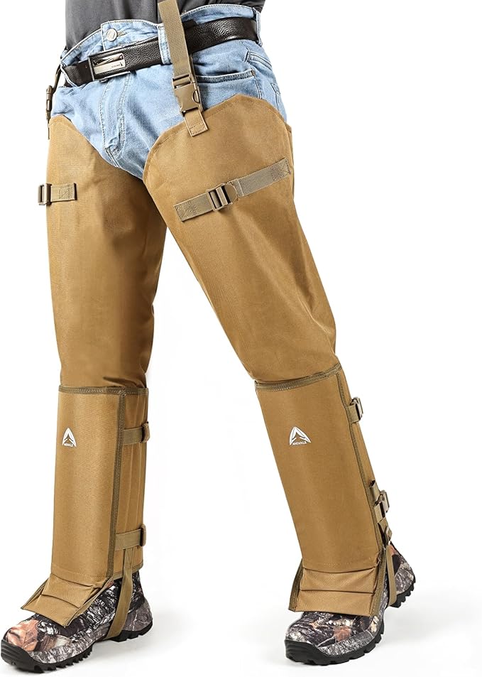 Snake Guard Chaps Waterproof Snake Chaps for Hunting Snake Bite Protection Gear Adjustable Size Snake Proof Gaiters Fit for Men & Women Anti-Snake Gaiters for Legs Cover From Ankle to Thigh
