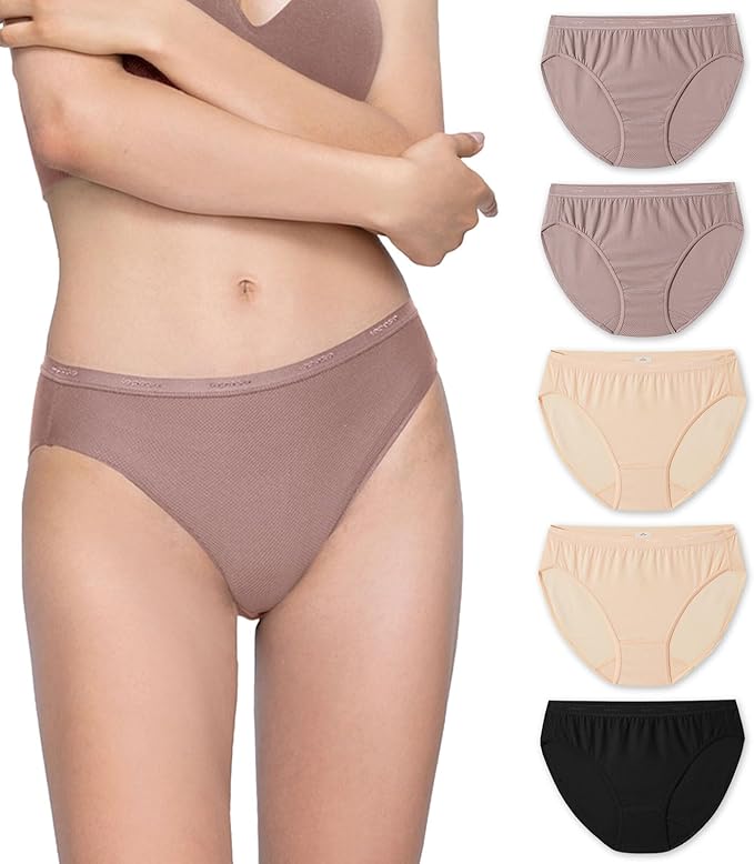 LAPASA Women's Quick Dry Travel Underwear Mesh Hiking Bikinis Activewear Stay Fresh Panties 5 Pack Terraversal L84