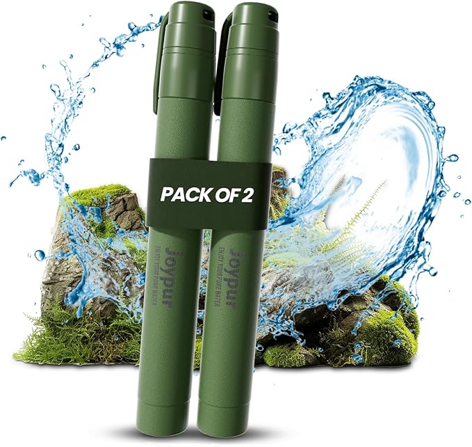 Portable Water Filter Straw Survival, Essential Camping & Hiking Gear, Water Purification Straw for Travel, Biking and Emergency Preparedness