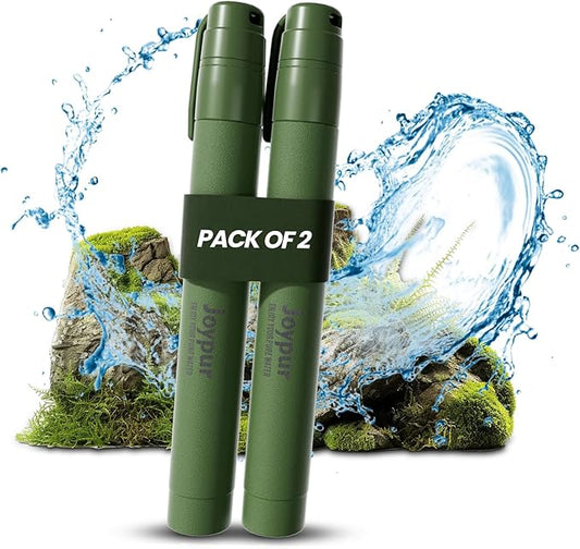 Portable Water Filter Straw Survival, Essential Camping & Hiking Gear, Water Purification Straw for Travel, Biking and Emergency Preparedness