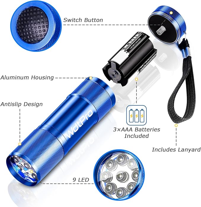 WdtPro LED Mini Flashlights 18 Pack, Aluminum Bright Flash Light with Lanyard, Assorted Colors, Small Flashlight for Home, Power Outage, Kids Reading, Camping, Party, Gift with Batteries