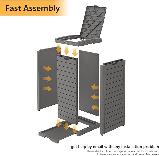 Outdoor Trash Can, 31 Gallon Garbage Can with Tiered Lid and Drip Tray, Waterproof Resin Patio Waste Bin for Garden, Backyard, Deck
