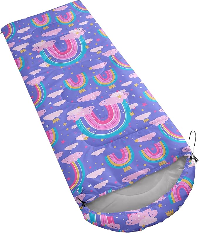 AILONEN Outer Space Astronaut Camping Sleeping Bags,Lightweight & Waterproof,3 Season Warm & Cool Weather,Cartoon Sleeping Bags for Kids,Boys Girls Travelling,Outdoors