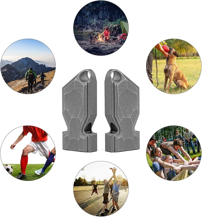 TISUR Titanium Emergency Whistle,EDC Safety Whistles Necklace Loud up to 120db,Survival Whistles for Survival,Hiking,Camping,Pets Training