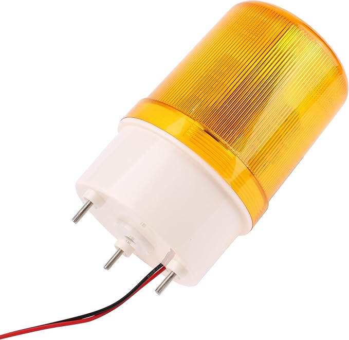 Industrial LED Rotating Strobe Beacon Warning Lights, Electrical Revolving Signal Lights for Emergency, 110v AC, Yellow, No Buzzer