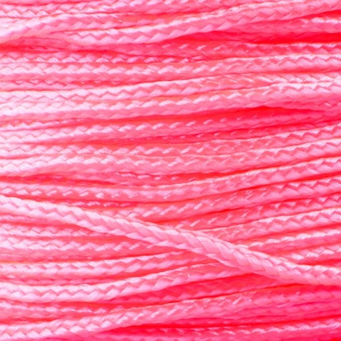 Paracord Planet Micro Paracord – Thin Braided Cord for Crafting, Fishing, and DIY Projects in 125 ft Spools – Neon Pink