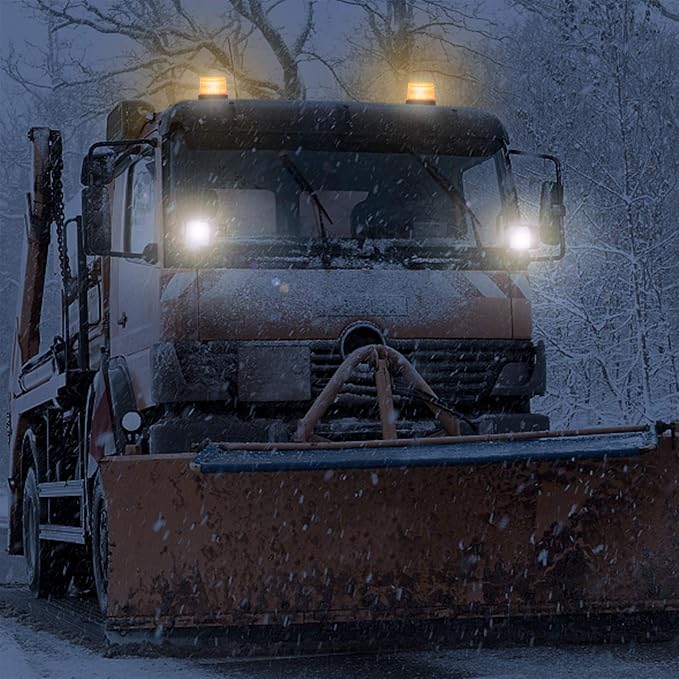 LINKITOM LED Strobe Light, 12V-24V Amber 40 LED Warning Safety Flashing Beacon Lights with Magnetic and 16 ft Straight Cord for Vehicle Forklift Truck Tractor Golf Carts UTV Car Bus