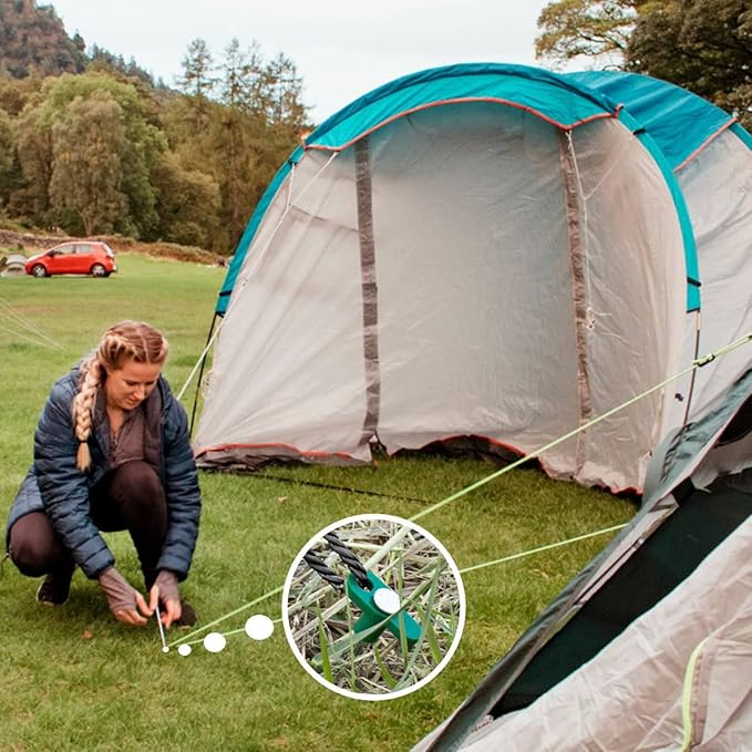 Tent Stakes, 10PCS Heavy Duty Tent Stakes Pegs, Outdoor Camping Windproof Professional Ground Stakes, Metal Tent Pegs for All Kinds of Ground, Specially Designed for Tent Canopies