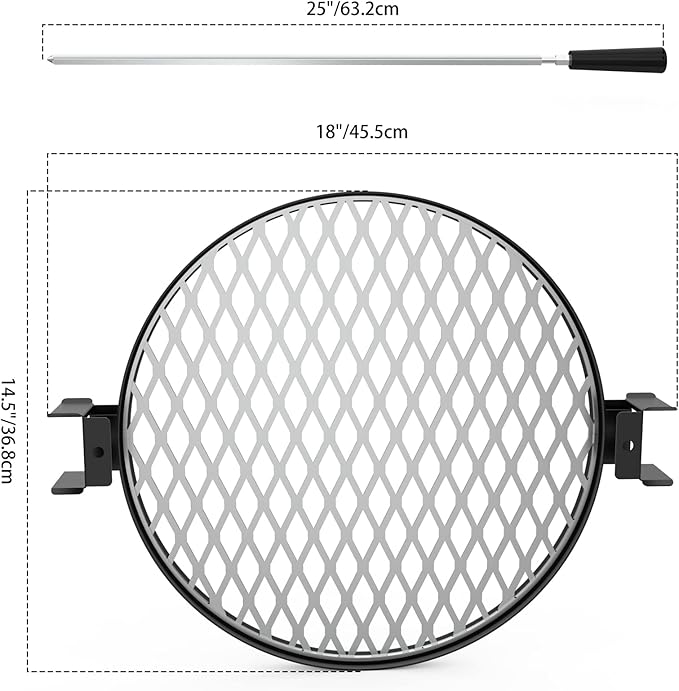 onlyfire Santa-Maria Style Rotisserie Rotating System for Solo Stove Ranger 15" Smokeless Fire Pit