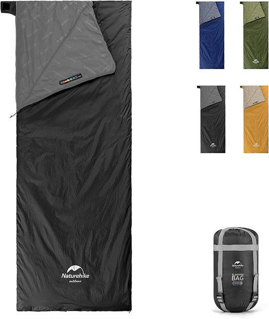 Naturehike Lightweight Compact Sleeping Bag, Envelope Ultralight Backpacking Sleeping Bag Portable, Waterproof, Comfort with Compression Sack for Cold&Warm, Camping, Traveling, Hiking
