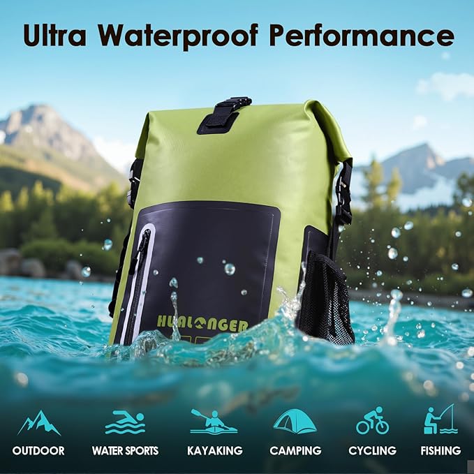 Dry Bag Backpack 20L/30L/40L- Roll Top Closure Bag - Heavy Duty Dry Bags Waterproof - Lightweight Durable Floating Dry Bag with IPX8 Waterproof Phone Case
