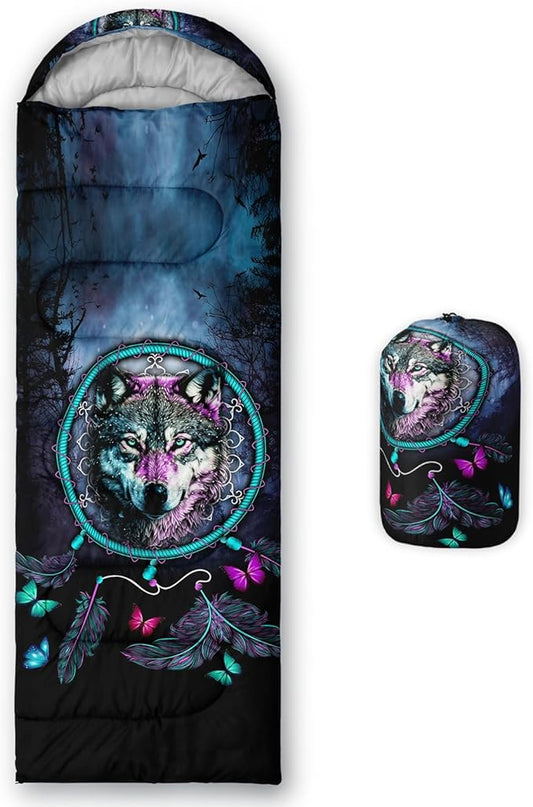 HOSIMA Dear Hunting Pattern Cold Weather Sleeping Bags for Adults,Black Light Weight Sleeping Bags for Kids Adults,WaterProof Sleeping Bags for Outdoors Hiking.