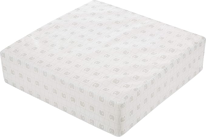 Classic Accessories Ravenna Water-Resistant 23 x 23 x 5 Inch Square Patio Seat Cushion Slip Cover & Foam, Mushroom, Lounge Chair Cushion