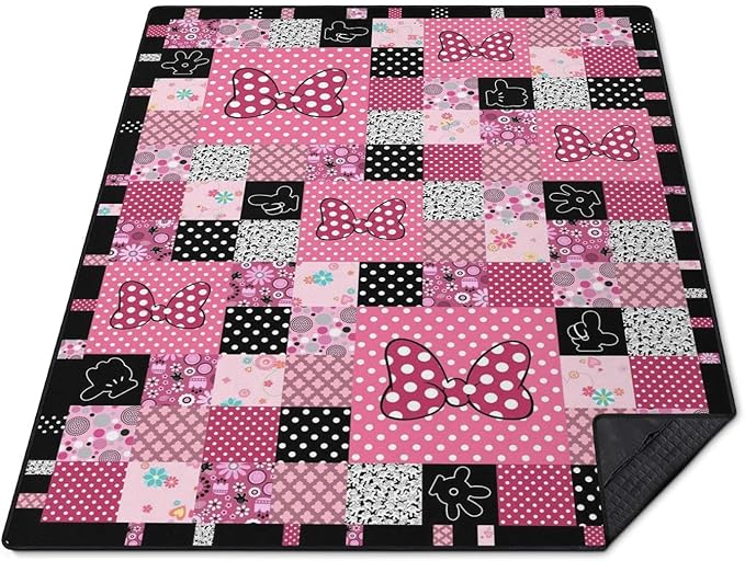 Pink Picnic Blankets Waterproof Foldable, 60″X80″ Checkered Thick Picnic Mat Outdoor Blanket for Grass, Cute Beach Blanket Sandproof Picnic Accessories for Camping Party Park Girls Gifts