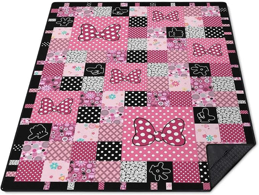 Pink Picnic Blankets Waterproof Foldable, 60″X80″ Checkered Thick Picnic Mat Outdoor Blanket for Grass, Cute Beach Blanket Sandproof Picnic Accessories for Camping Party Park Girls Gifts