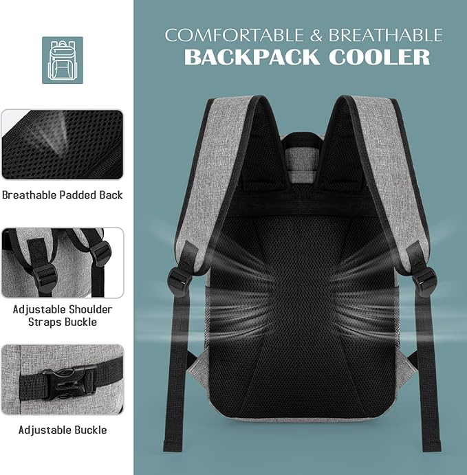 Tuwubi Cooler Backpack 35/42 Cans, Backpack Coolers Insulated Leak Proof for Men Women, Waterproof Soft Sided Lunch Camping Beach Travel Ice Chest Backpack Cooler Bag