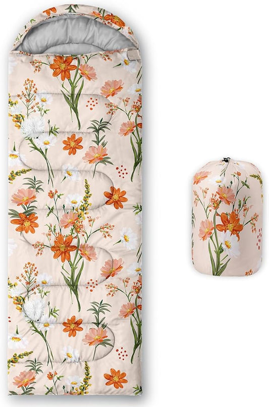 Sleeping Bags for Adults and Kids Backpacking Camping Sleeping Bags for Girls and Boys Lightweight Waterproof Cold/Warm Sleeping Bag for Season Camping Essentials Outdoor Travel with Compression Bags