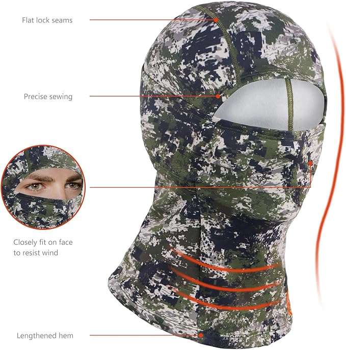 BASSDASH Winter Balaclava Fleece Ski Mask Ninja Hood Neck Warmer Fishing Hunting